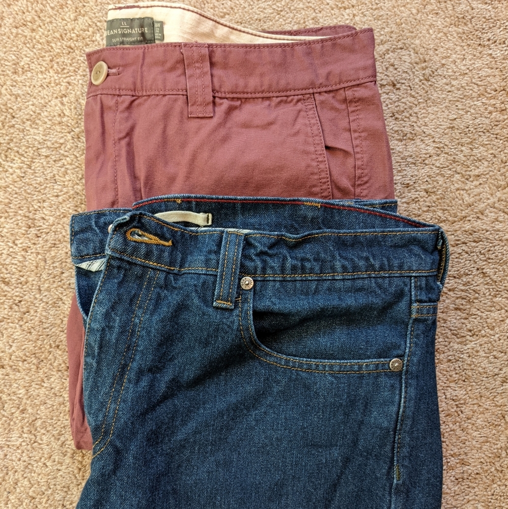 TWO mens 36 x 32 LL Bean pants